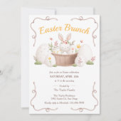 Aquarell Hübsch Bunny Osterfest Brunch Einladung (Vorderseite)