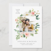 Aquarell Hübsch Garden Blume Foto Save The Date (Vorderseite)