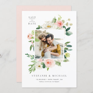 Aquarell Hübsch Garden Blume Foto Save The Date