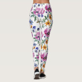 Aquarell Hübsch Lila und Gelb Leggings (Rückseite)