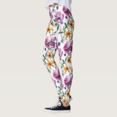 Aquarell Hübsch Lila und Gelb Leggings (Links)