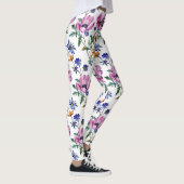 Aquarell Hübsch Lila und Gelb Leggings (Rechts)