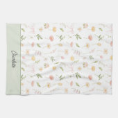Aquarell Hübsche Blumen Personalisierte Florale Geschirrtuch (Horizontal)