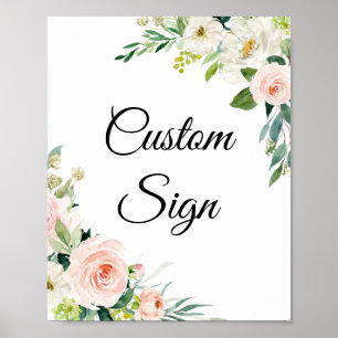 Aquarell Hübsche Gartenblumen Personalisiert Poster