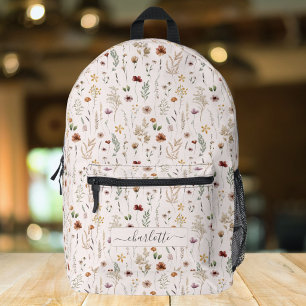 Aquarell Hübsche Wildblumen Blumenmuster  Bedruckter Rucksack