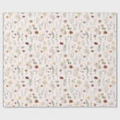 Aquarell Hübsche Wildblumen Blumenmuster  Geschenkpapier (Flach)