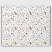 Aquarell Hübsche Wildblumen Blumenmuster Geschenkpapier (Flach)