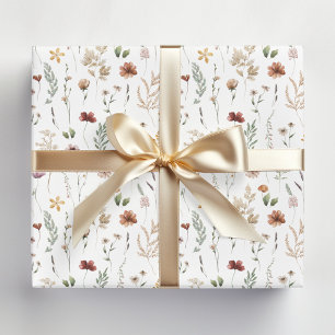 Aquarell Hübsche Wildblumen Blumenmuster  Geschenkpapier
