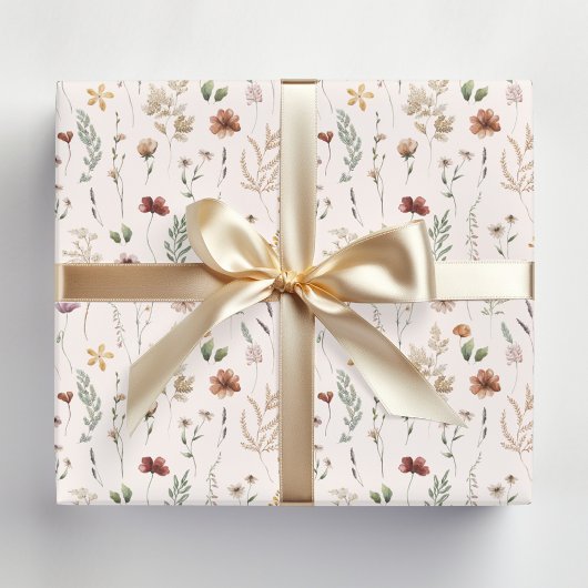 Aquarell Hübsche Wildblumen Blumenmuster  Geschenkpapier
