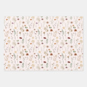 Aquarell Hübsche Wildblumen Blumenmuster Geschenkpapier Set (Vorderseite 3)