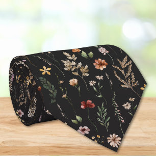 Aquarell Hübsche Wildblumen Blumenmuster Krawatte