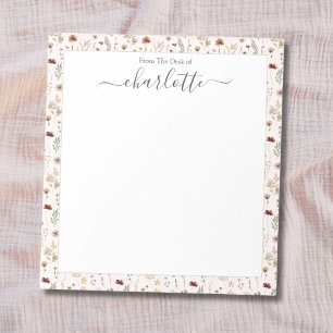 Aquarell Hübsche Wildblumen Blumenmuster  Notizblock