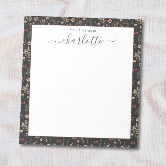 Aquarell Hübsche Wildblumen Blumenmuster  Notizblock