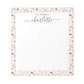 Aquarell Hübsche Wildblumen Blumenmuster Notizblock (Vorderseite)