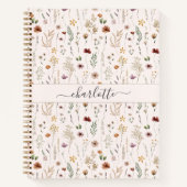 Aquarell Hübsche Wildblumen Blumenmuster Notizblock (Vorderseite)