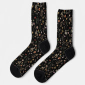 Aquarell Hübsche Wildblumen Blumenmuster Socken (Linkes Detail)