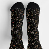Aquarell Hübsche Wildblumen Blumenmuster Socken (Oben)