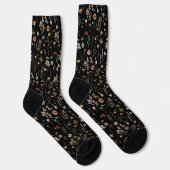 Aquarell Hübsche Wildblumen Blumenmuster Socken (Rechts)