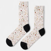 Aquarell Hübsche Wildblumen Blumenmuster Socken (Linkes Detail)