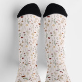 Aquarell Hübsche Wildblumen Blumenmuster Socken (Oben)