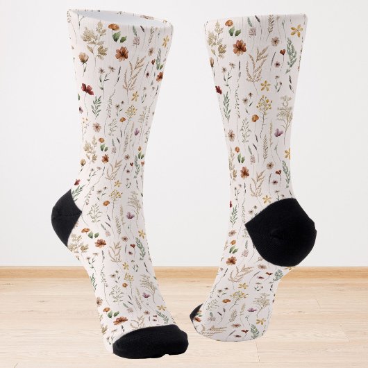 Aquarell Hübsche Wildblumen Blumenmuster Socken