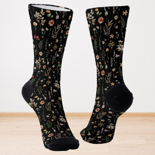 Aquarell Hübsche Wildblumen Blumenmuster Socken