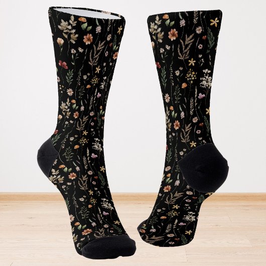 Aquarell Hübsche Wildblumen Blumenmuster Socken