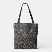 Aquarell hübsche Wildblumen Blumenmuster Tasche (Rückseite)