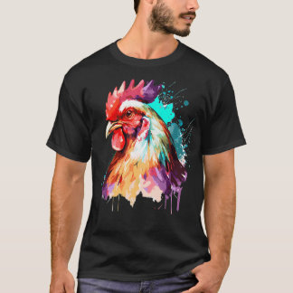 Aquarell-Huhn Niedliches Buntes Huhn Bauer_1 T-Shirt