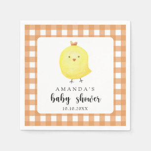 Aquarell-Hühnchen-Baby-Party Serviette