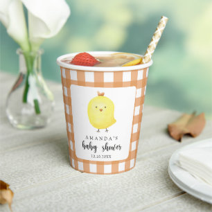 Aquarell-Hühner-Baby-Party Pappbecher