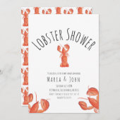 Aquarell Hummer Party Kinderdusche Krabbenkohle Ankündigung (Vorne/Hinten)