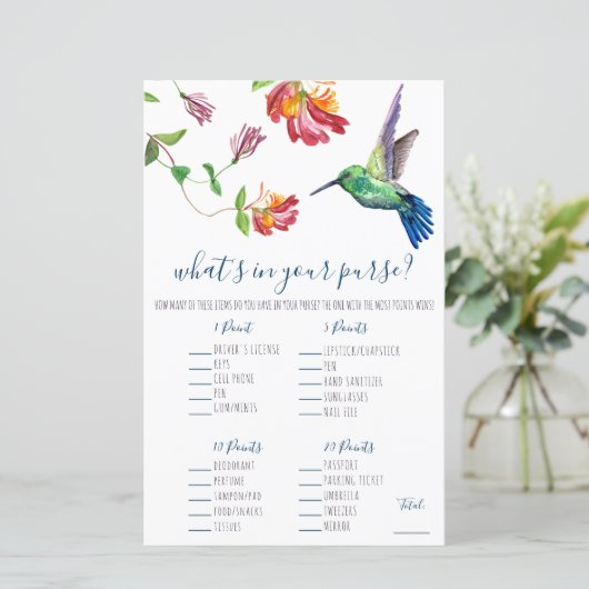 Aquarell Humminbird Was ist in Ihrer Geldbörse? Sp (Stehend Vorderseite)