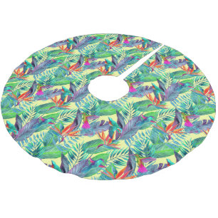 Aquarell Humminbirds im Dschungel Polyester Weihnachtsbaumdecke