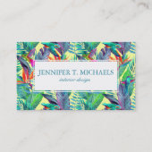 Aquarell Humminbirds im Monogramm des Dschungel-| Visitenkarte (Vorderseite)