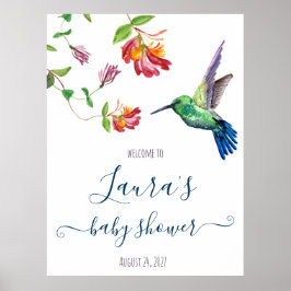 Aquarell Hummingbird Baby Dusche Willkommen Poster
