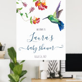 Aquarell Hummingbird Baby Dusche Willkommen Poster (Heimbüro)