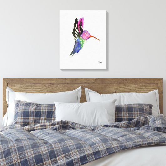 Aquarell Hummingbird Leinwand (Insitu (Schlafzimmer))