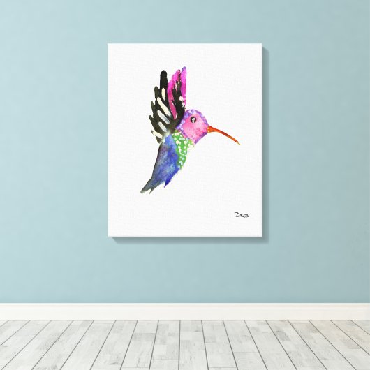 Aquarell Hummingbird Leinwand (Insitu (Holzboden))