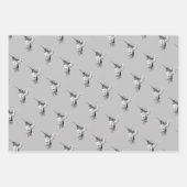 Aquarell Hummingbird Schwarz und Weiß Geschenkpapier Set (Vorderseite 3)