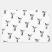 Aquarell Hummingbird Schwarz und Weiß Geschenkpapier Set (Vorderseite 2)