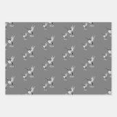 Aquarell Hummingbird Schwarz und Weiß Geschenkpapier Set (Vorderseite)