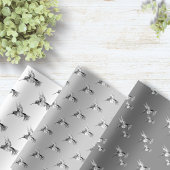 Aquarell Hummingbird Schwarz und Weiß Geschenkpapier Set