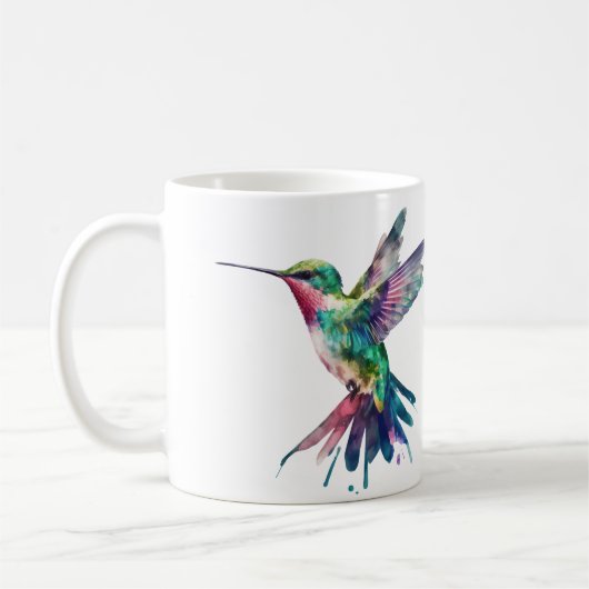 Aquarell Hummingbird Sublimierung für Vogel Lover Kaffeetasse (Links)