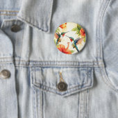 Aquarell Hummingbird und Blume Design Button (Beispiel)