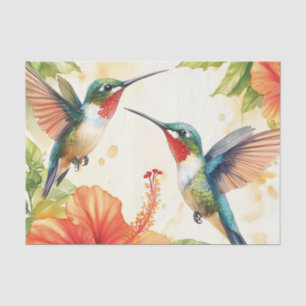 Aquarell Hummingbird und Blume Design Seidenpapier