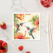 Aquarell Hummingbird und Blume Design Serviette (Beispiel)