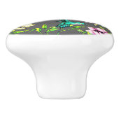 Aquarell Hummingvögel & Blume Keramikknauf (Seitenansicht)