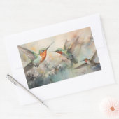 Aquarell-Hummingvögel im Flug Rechteckiger Aufkleber (Umschlag)