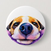 Aquarell Hund Button (Vorderseite)